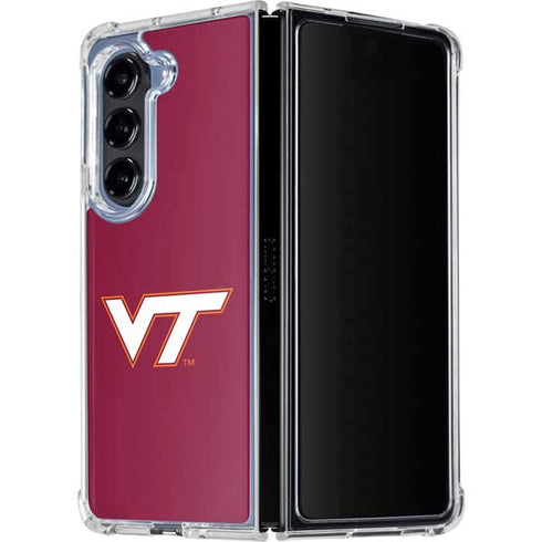 Virginia Tech Maroon Galaxy Z Fold5 5G Clear Case